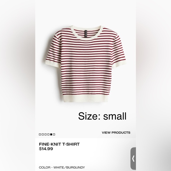 Brand new H&M White and Burgundy Striped Blouse - Picture 1 of 2